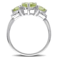 Julianna B Sterling Silver Peridot & 0.02CT Diamond Fashion Ring