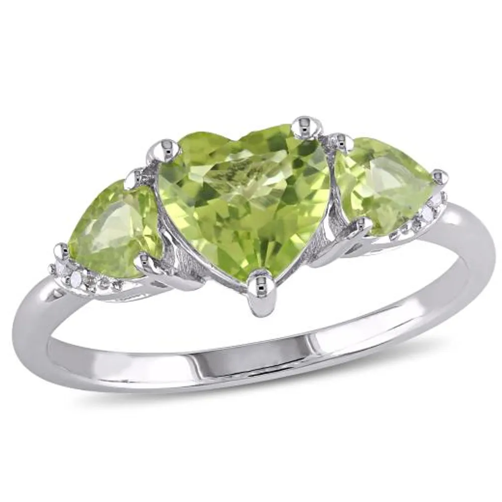 Julianna B Sterling Silver Peridot & 0.02CT Diamond Fashion Ring