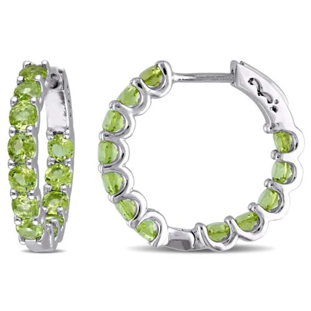 Julianna B Sterling Silver Peridot Hoop Earrings