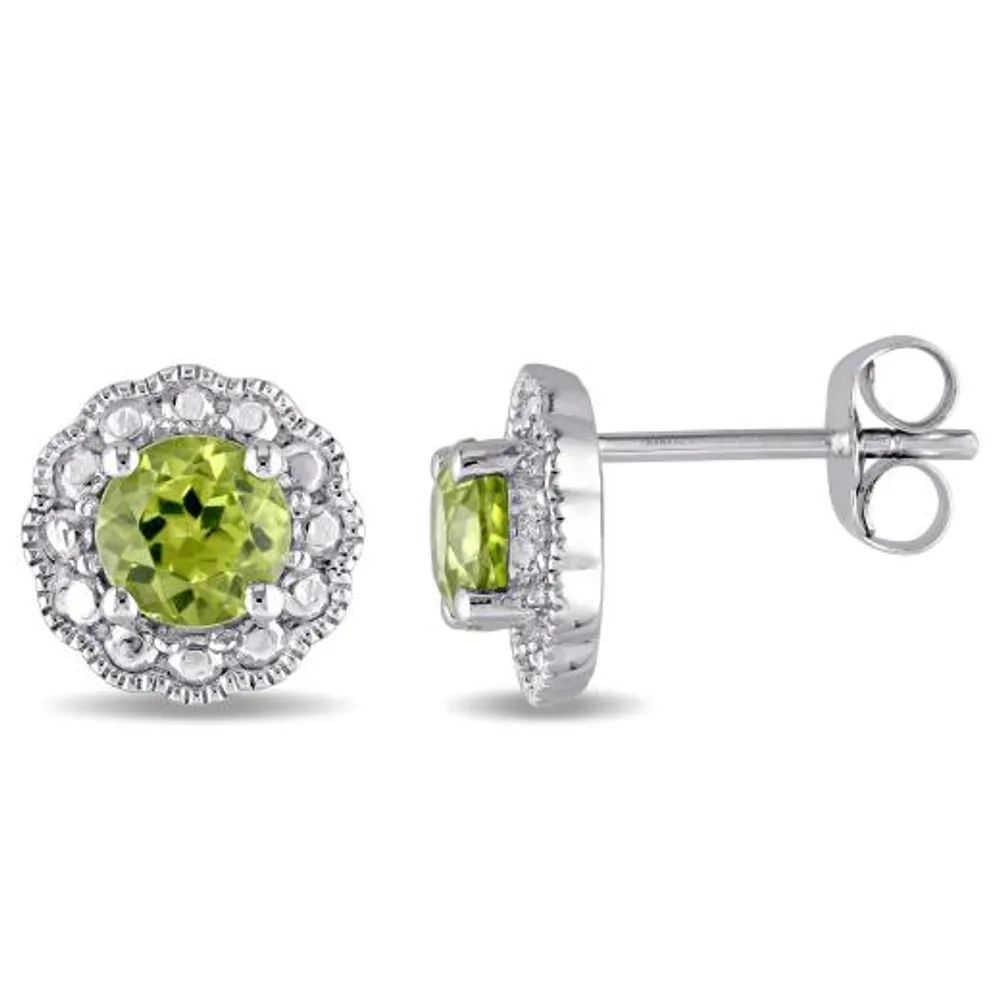 Julianna B 10K White Gold Peridot Earrings