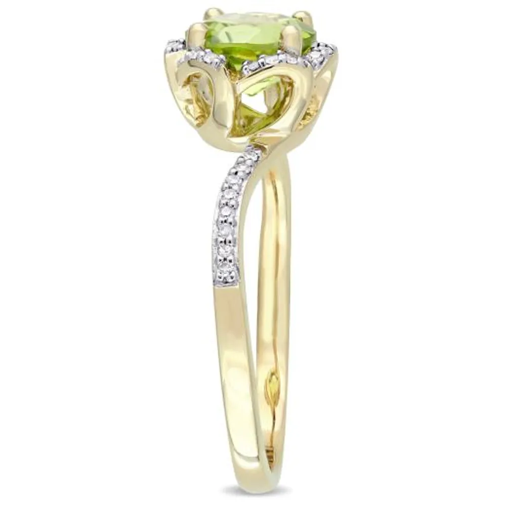 Julianna B 14K Yellow Gold Peridot & 0.10CTW Diamond Fashion Ring