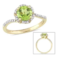 Julianna B 14K Yellow Gold Peridot & 0.01CT Diamond Fashion Ring