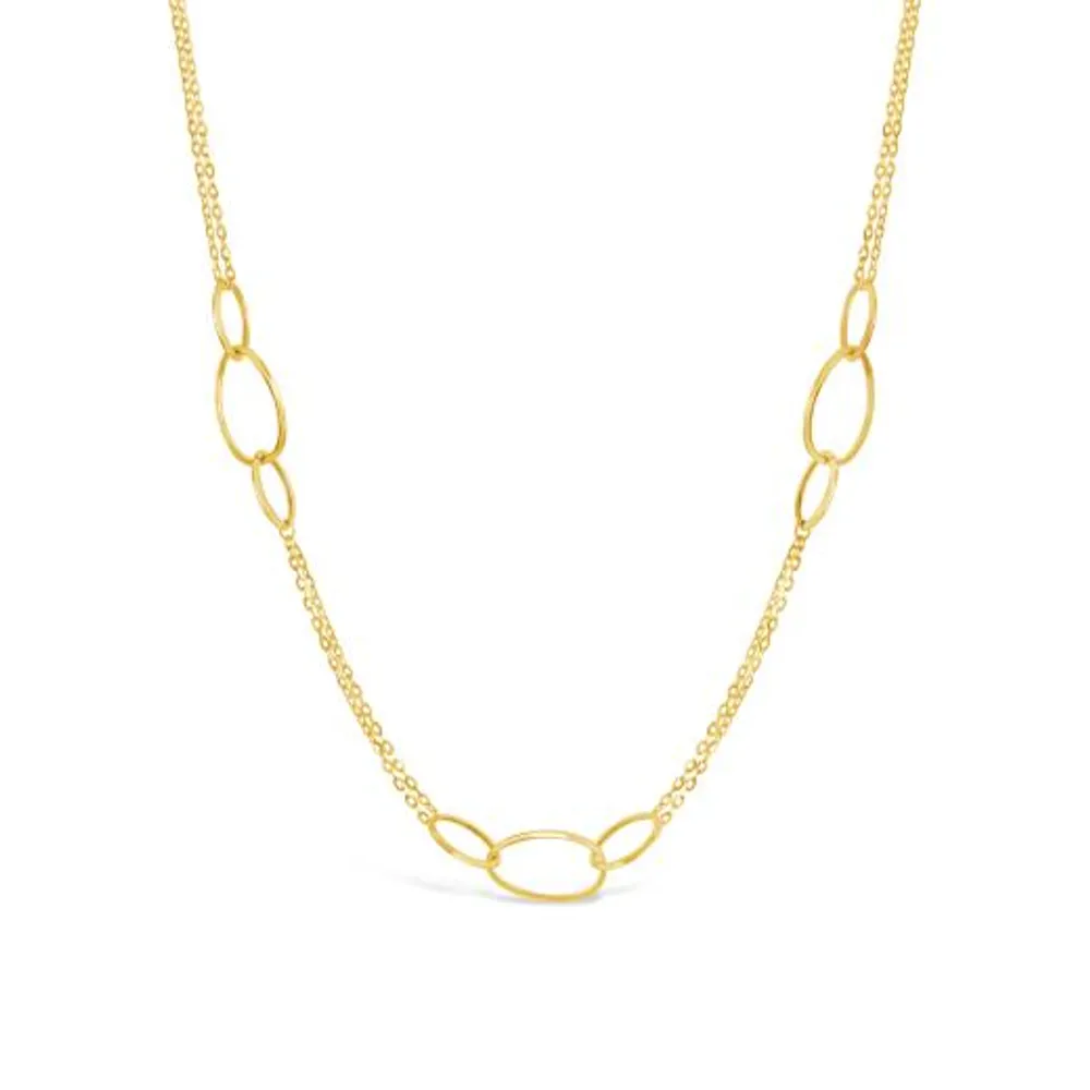 10K Yellow Gold Oval Links Necklace