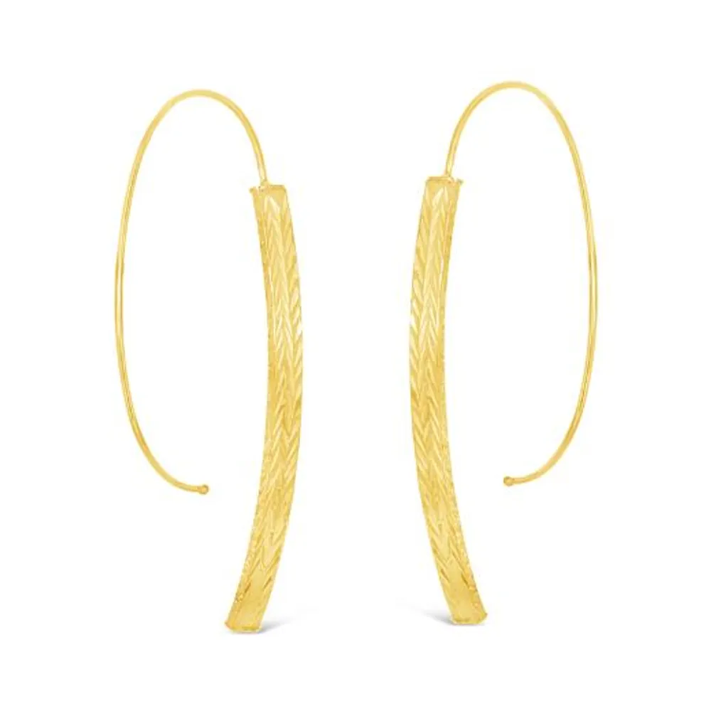 10K Yellow and White Gold Wire Earrings