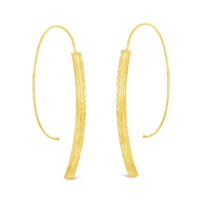 10K Yellow and White Gold Wire Earrings