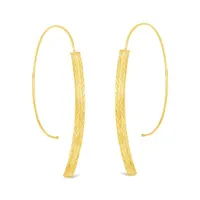 10K Yellow and White Gold Wire Earrings