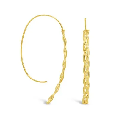 10K Yellow Gold Braided Wire Earrings