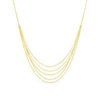 10K Yellow Gold 16+4" 1.3mm Diamond Cut Layered Mirror Necklace