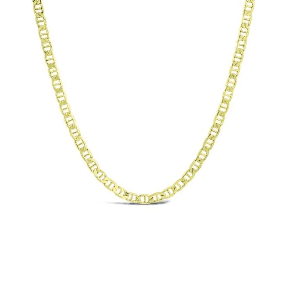 10K Yellow Gold Flat Mariner Necklace