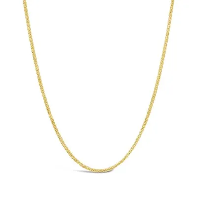 10K Yellow Gold Diamond Cut Square Wheat Necklace