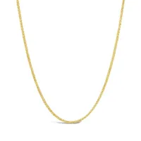 10K Yellow Gold Diamond Cut Square Wheat Necklace