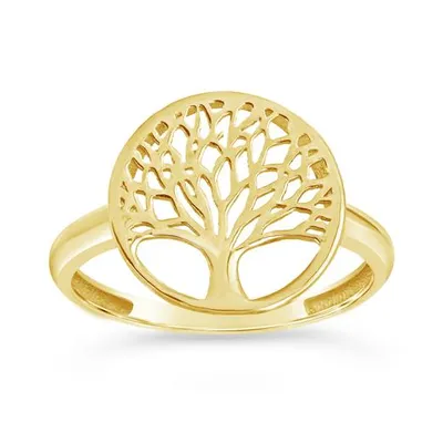 10K Yellow Tree of Life Ring