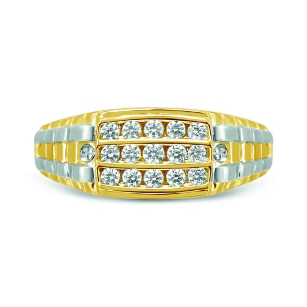 10K Yellow & White Gold 0.50CTW Diamond Men's Ring