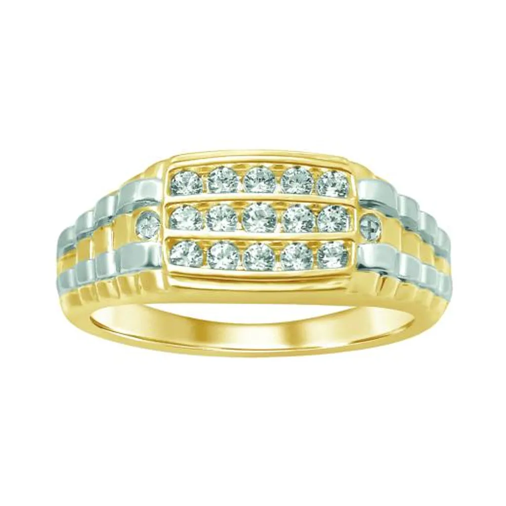 10K Yellow & White Gold 0.50CTW Diamond Men's Ring