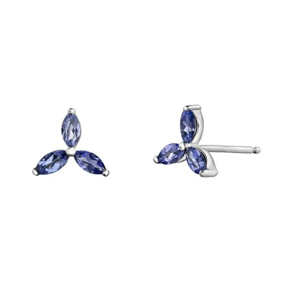 10K White Gold Tanzanite Earrings