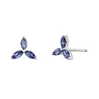 10K White Gold Tanzanite Earrings