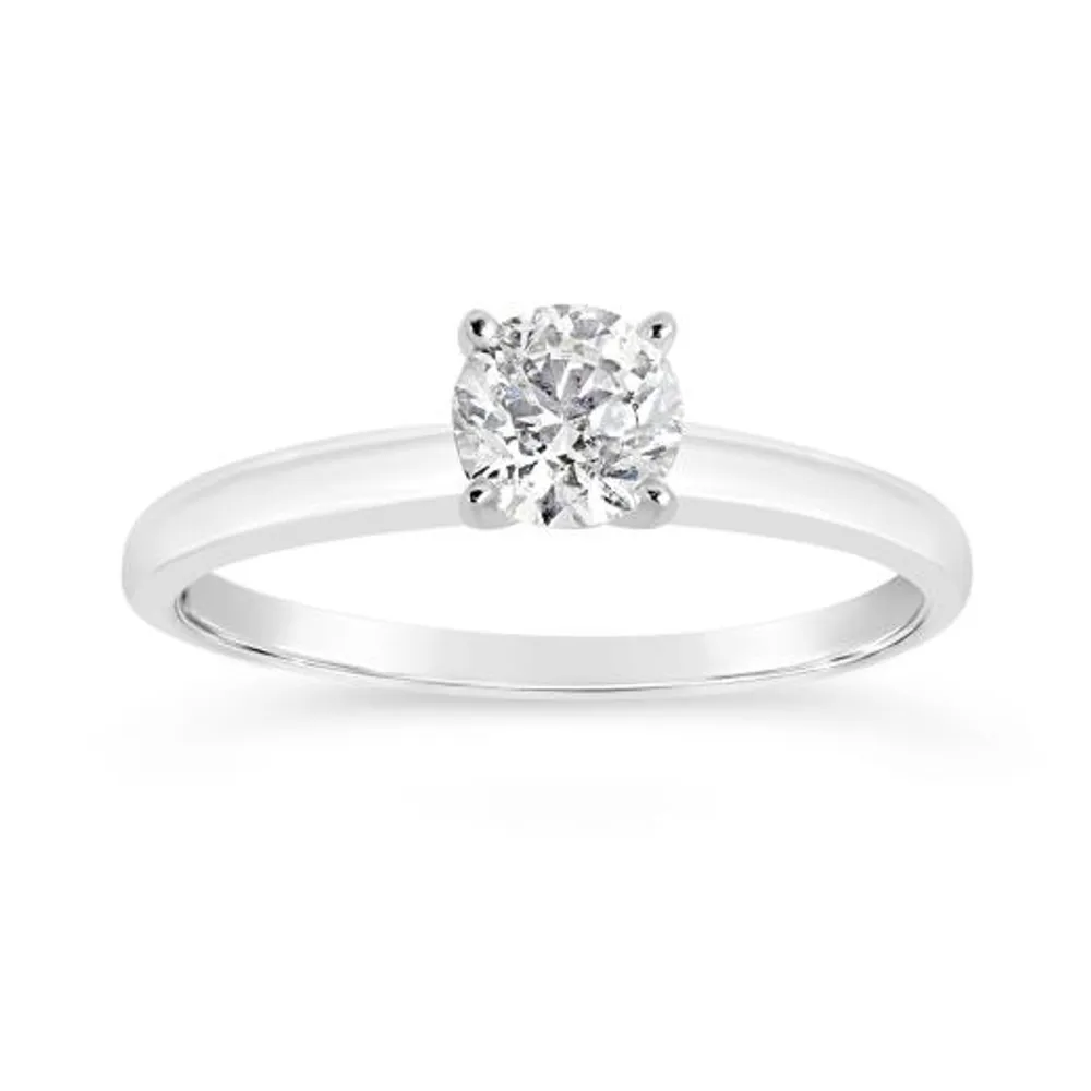 Glacier Fire 14K White Gold 0.50CT Ideal Cut Solitaire Ring