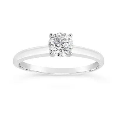 Glacier Fire 14K White Gold 0.50CT Ideal Cut Solitaire Ring