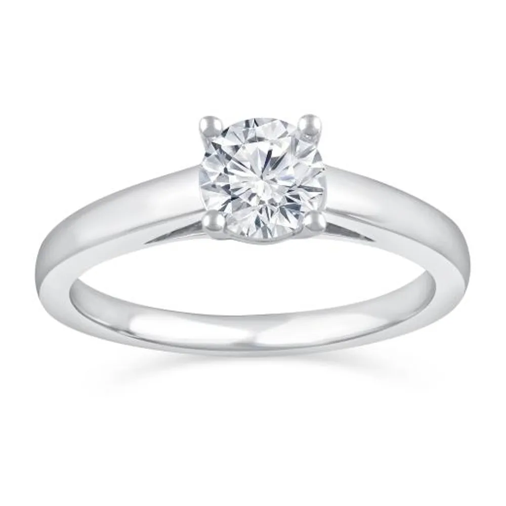 Glacier Fire 14K White Gold 0.70CT Ideal Cut Solitaire Ring