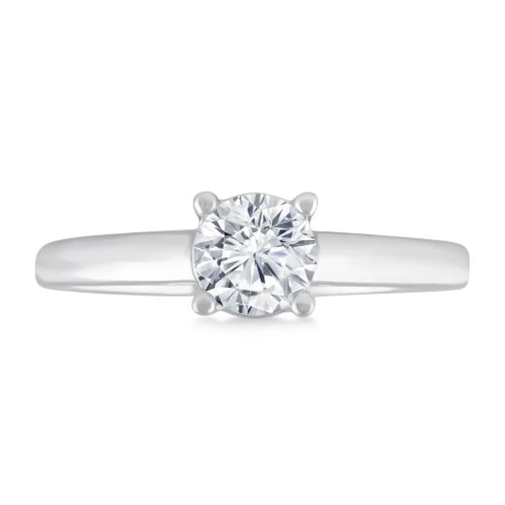 Glacier Fire 14K White Gold 0.70CT Ideal Cut Solitaire Ring