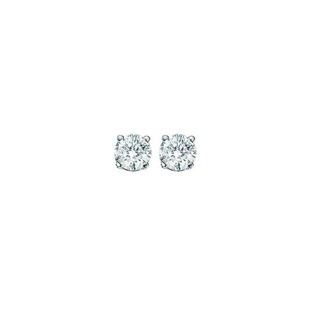 14K White 0.10CTW Diamond Earrings