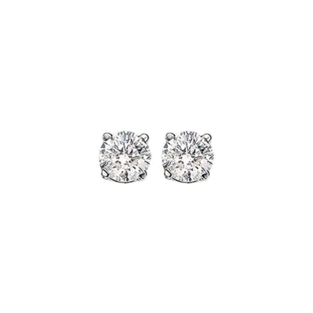 14K White Gold 0.33CTW Diamond Solitaire Studs