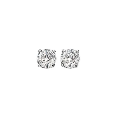 14K White Gold 0.33CTW Diamond Solitaire Studs