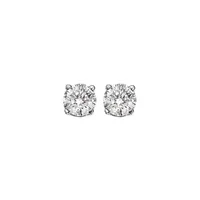 14K White Gold 0.33CTW Diamond Solitaire Studs