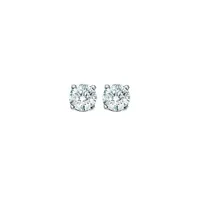 14K White Gold 0.33CTW Diamond Solitaire Studs