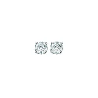 14K White Gold 0.50CTW Diamond Solitaire Studs