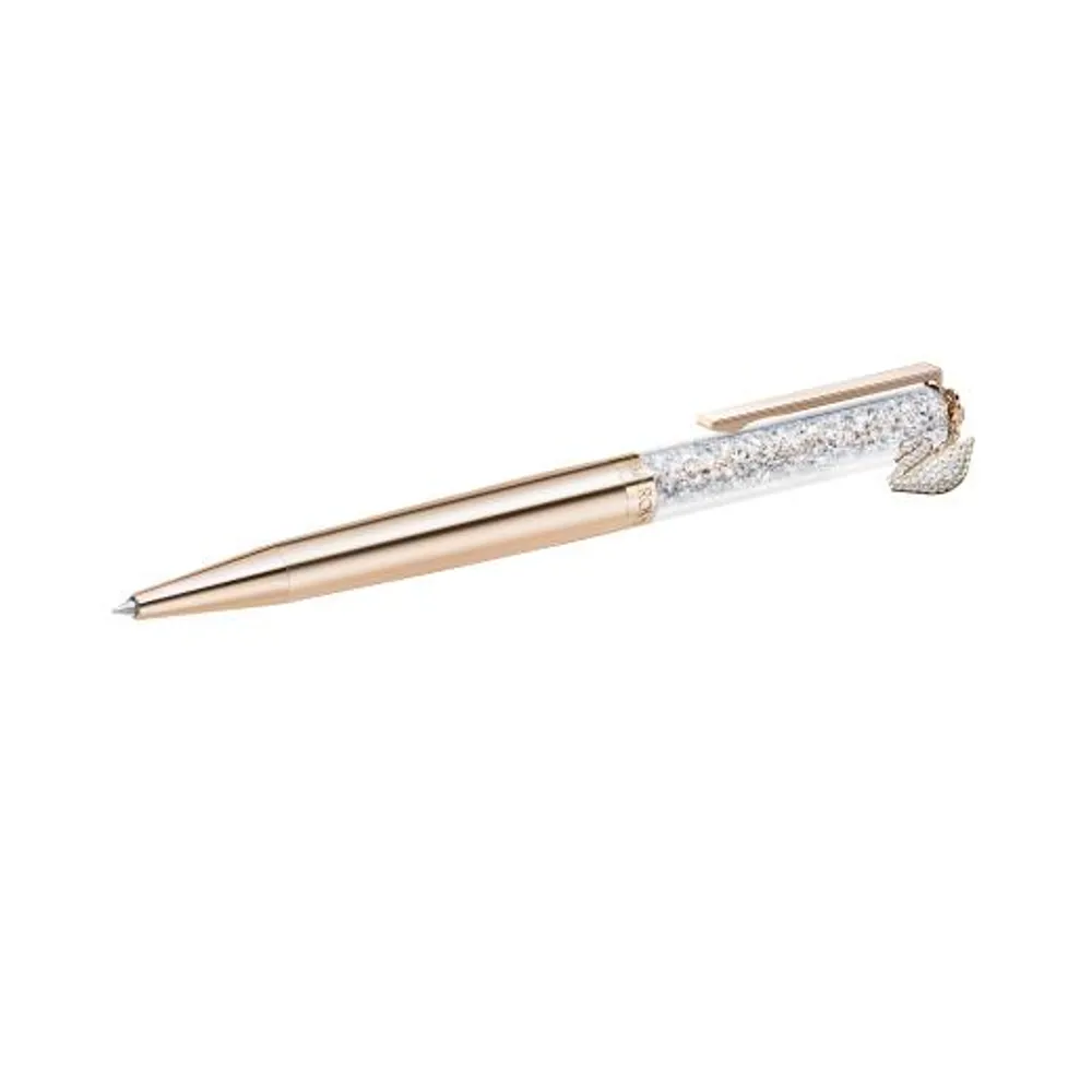 Swarovski Crystalline Swan Pen Rose Gold Tone Plated