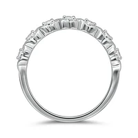 10K White Gold Diamond Stackable Ring