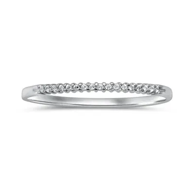 10K White Gold Diamond Stackable Ring