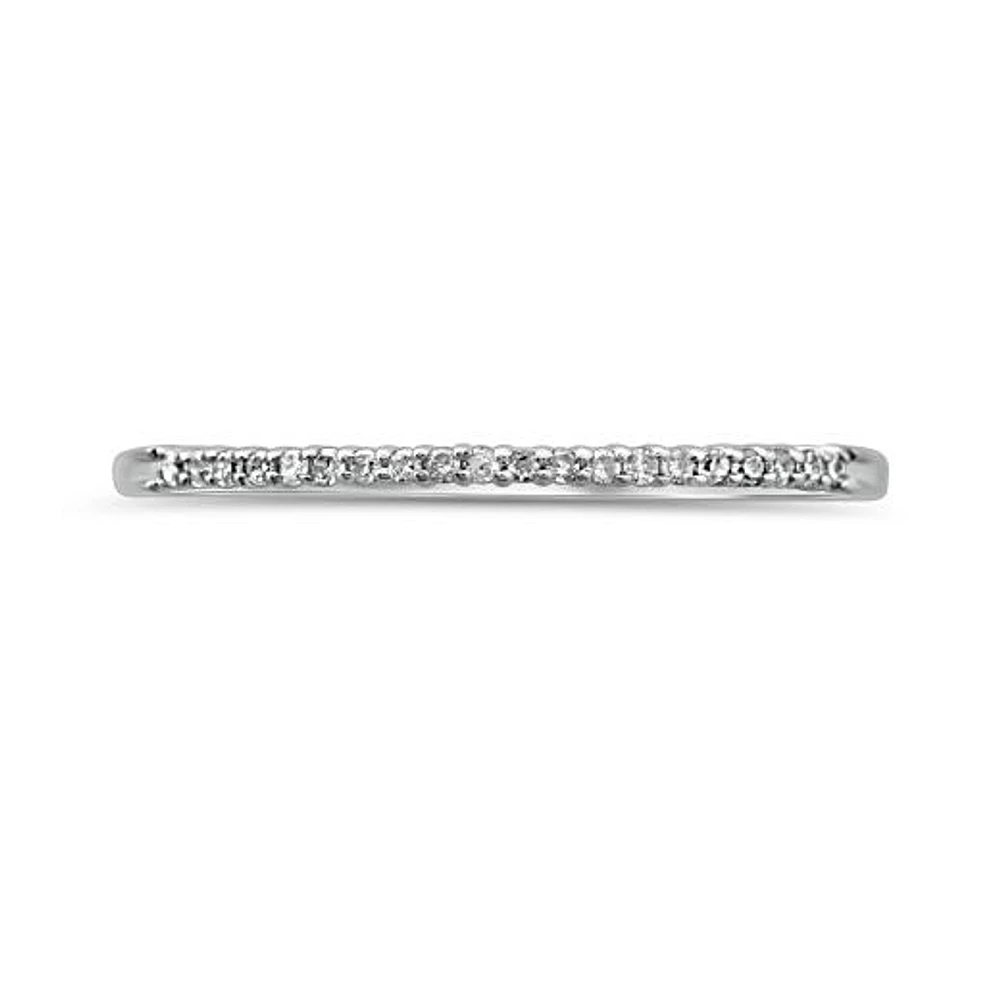 10K White Gold Diamond Stackable Ring