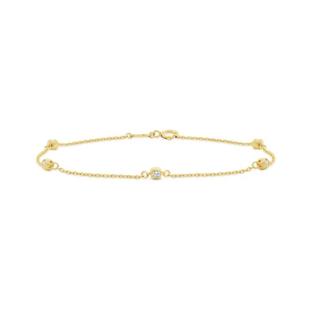 10K Yellow Gold 7.5" Cubic Zirconia Bracelet