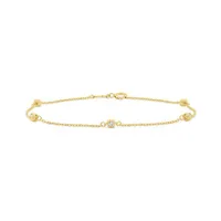 10K Yellow Gold 7.5" Cubic Zirconia Bracelet