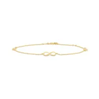 10K Yellow Gold 9+1" Infinity Anklet