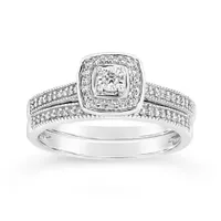 10K White Gold 0.25CTW Bridal Set