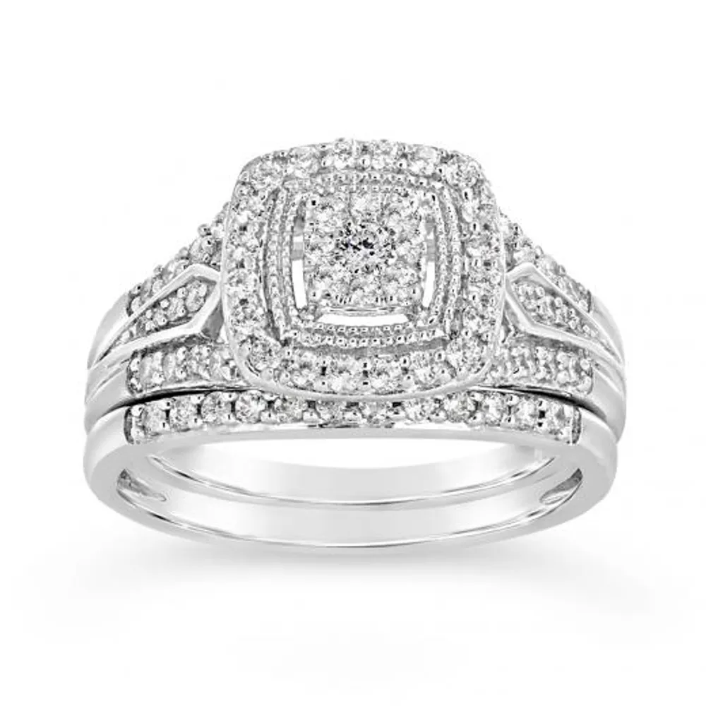10K White Gold 0.50CTW Bridal Set