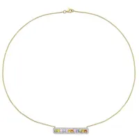Julianna B 14K Yellow Gold Multi-Colour Sapphire Pendant with 17" Chain