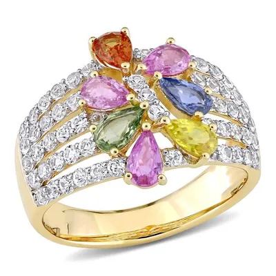 Julianna B 14K Yellow Gold Multi-Colour Sapphire Fashion Ring
