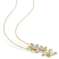 Julianna B Sterling Silver White Sapphire & 0.20CTW Diamond Pendant with Chain