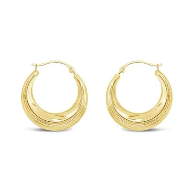 10K Yellow Gold Round Creole Earrings