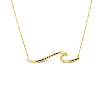 10K Yellow Gold 18" Wave Necklace