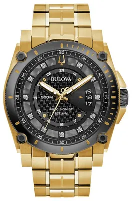 Bulova Men's Precisionist Diamond Gold Tone Watch