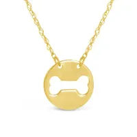 10K Yellow Gold 18" Cut Out Bone Disc