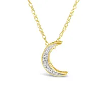 10K Yellow Gold Diamond Moon Pendant