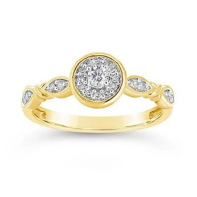 10K Yellow Gold Diamond Promise Ring