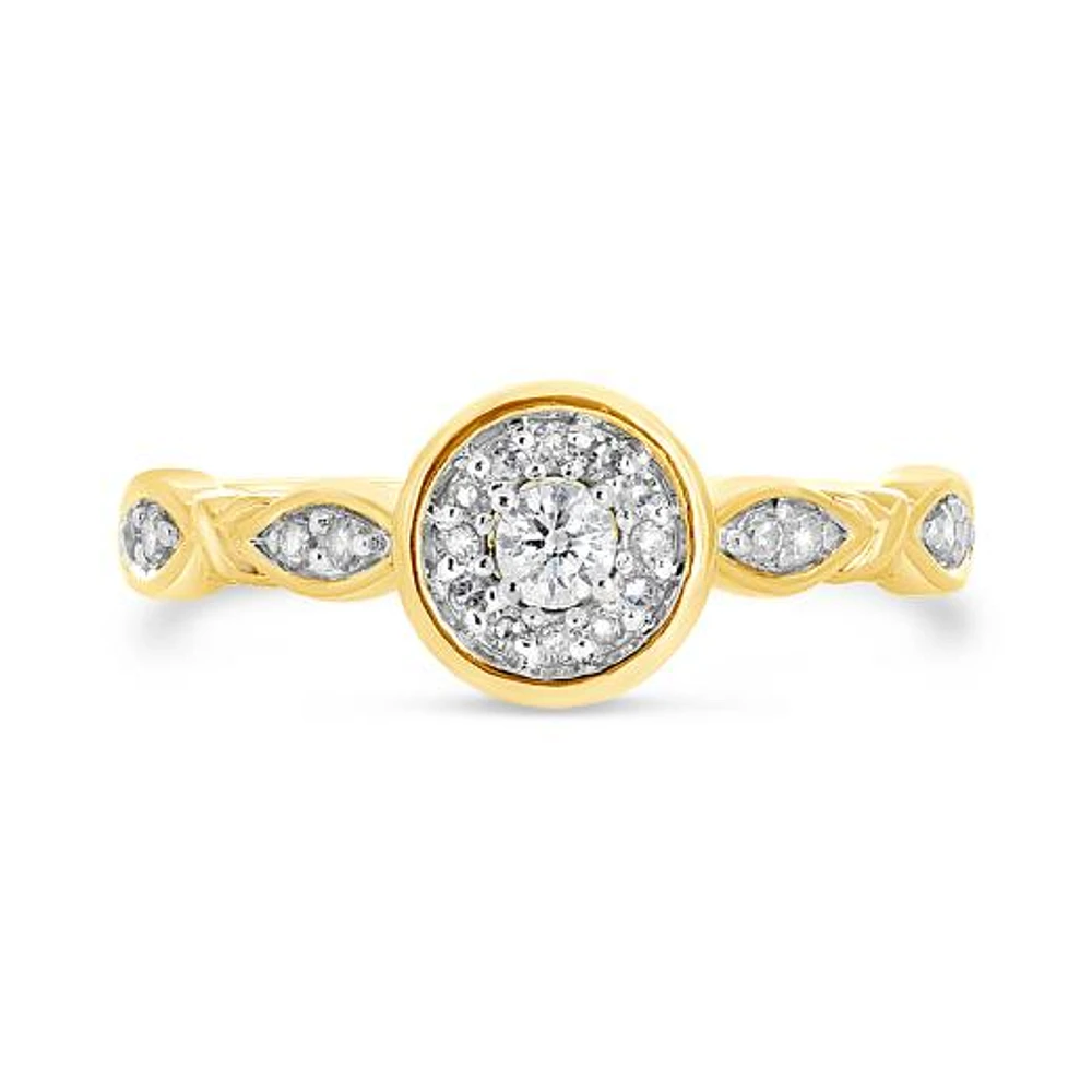 10K Yellow Gold Diamond Promise Ring