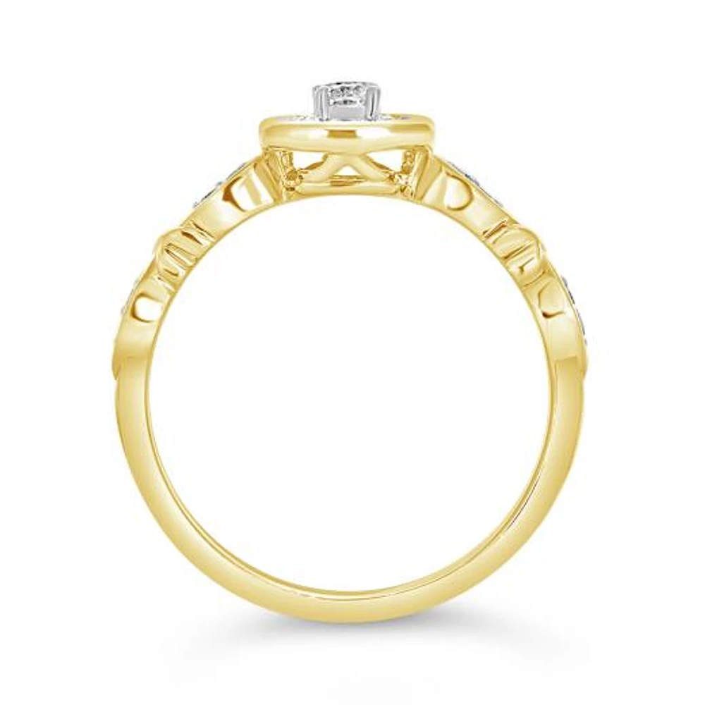 10K Yellow Gold Diamond Promise Ring